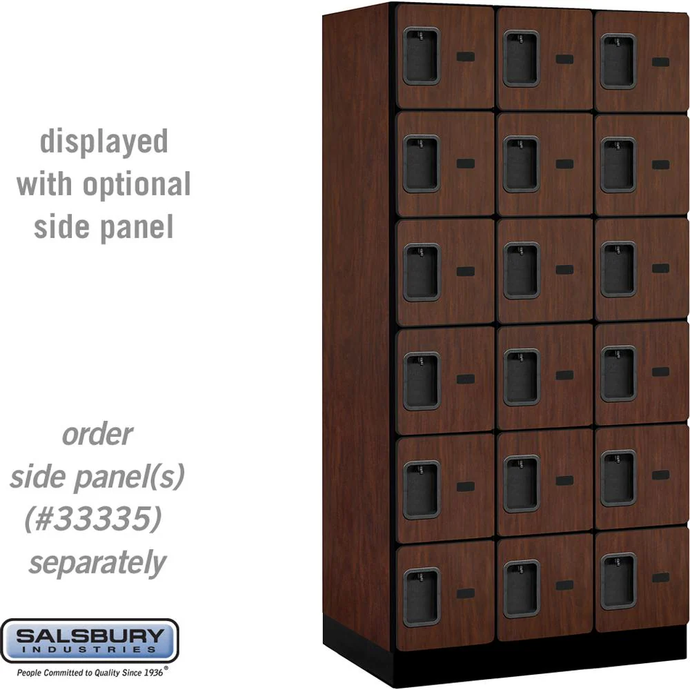 12" Wide Six Tier Box Style Designer Wood Locker - 3 Wide - 6 Feet High - 21" Deep by Salsbury - Image 27
