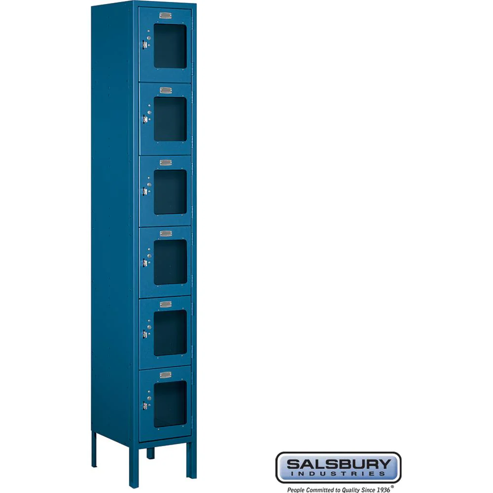 12" Wide Six Tier Box Style See-Through Metal Locker - 1 Wide - 6 Feet High - 12" Deep by Salsbury - Image 6