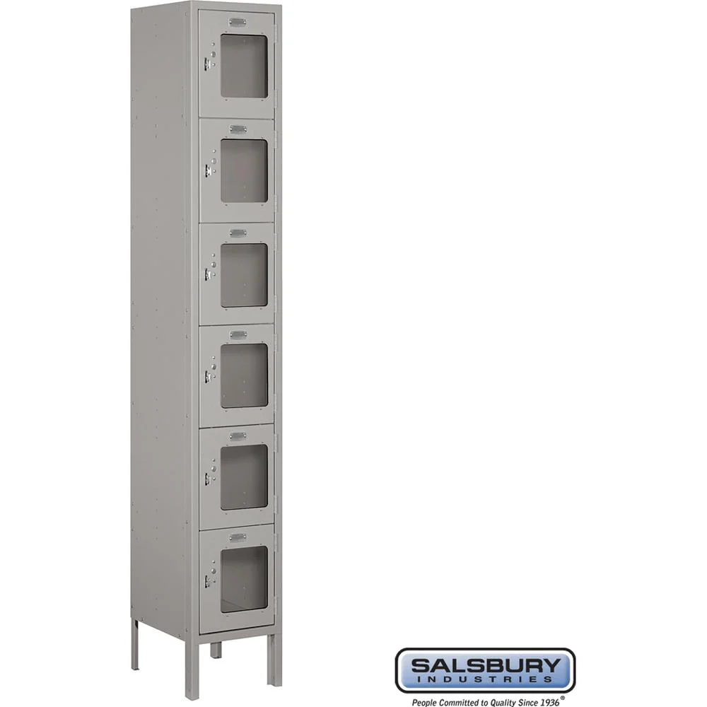 12" Wide Six Tier Box Style See-Through Metal Locker - 1 Wide - 6 Feet High - 12" Deep by Salsbury - Image 8