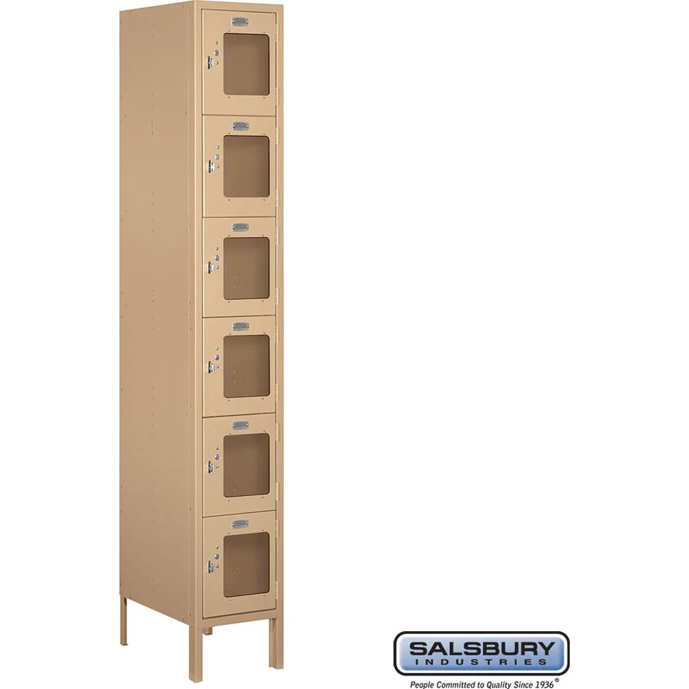 12" Wide Six Tier Box Style See-Through Metal Locker - 1 Wide - 6 Feet High - 18" Deep by Salsbury - Image 9