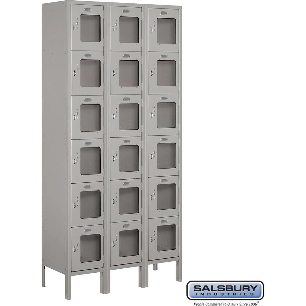 12" Wide Six Tier Box Style See-Through Metal Locker - 3 Wide - 6 Feet High - 12" Deep by Salsbury - Image 7