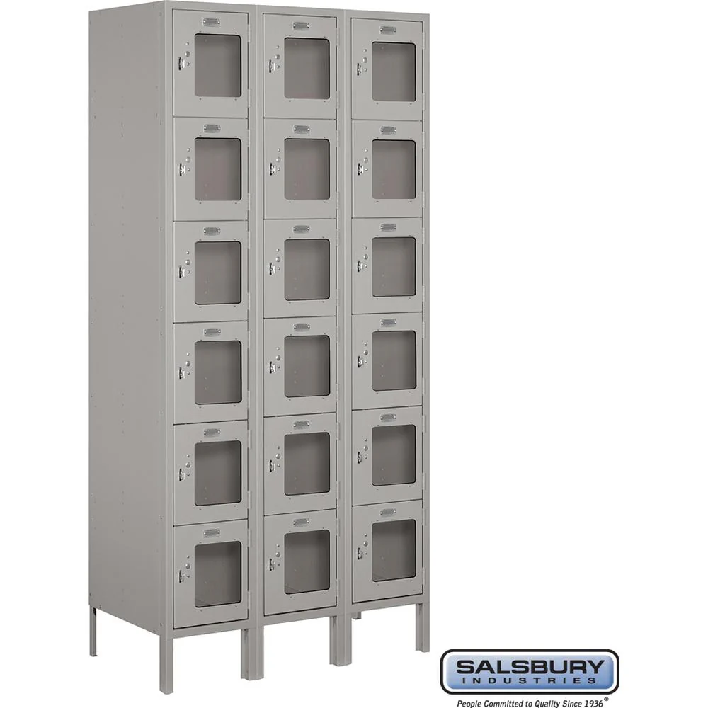 12" Wide Six Tier Box Style See-Through Metal Locker - 3 Wide - 6 Feet High - 18" Deep by Salsbury - Image 7