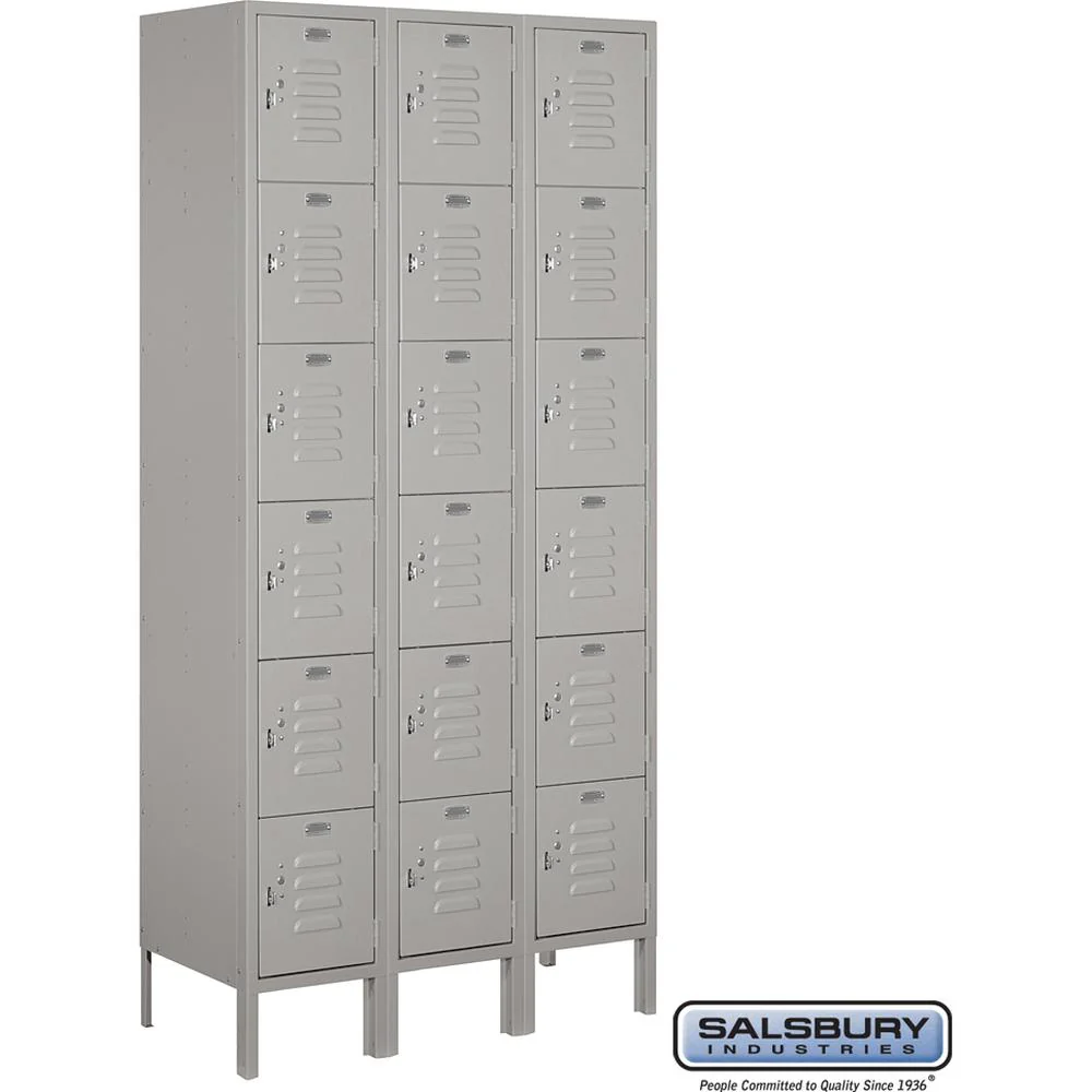 12" Wide Six Tier Box Style Standard Metal Locker - 3 Wide - 6 Feet High - 15" Deep by Salsbury - Image 7