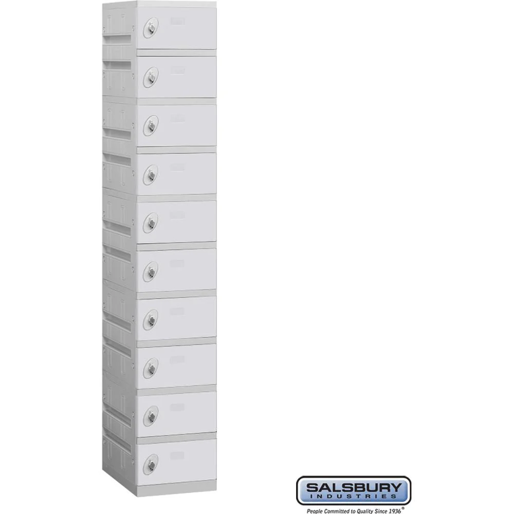 12" Wide Ten Tier Plastic Locker - 1 Wide - 6 Feet High - 18" Deep by Salsbury - Image 5