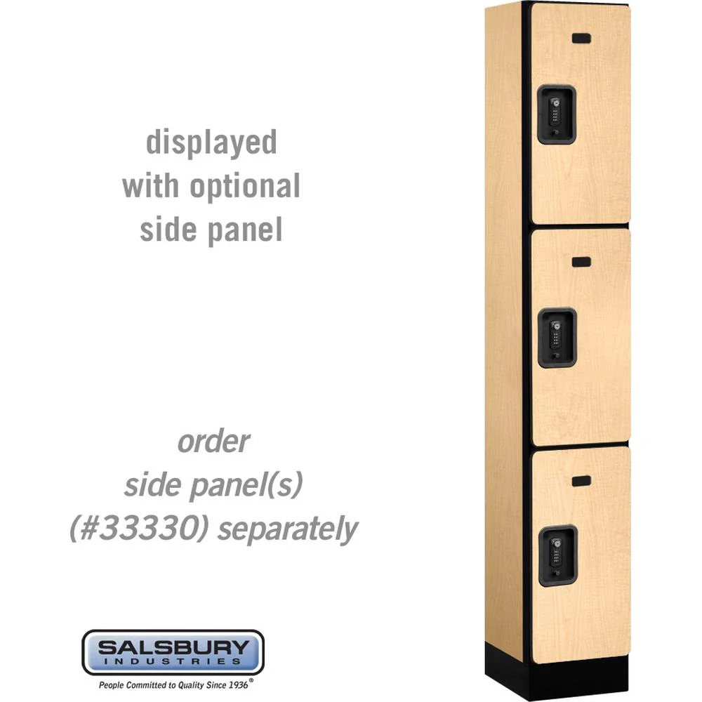 12" Wide Triple Tier Designer Wood Locker - 1 Wide - 6 Feet High - 15" Deep by Salsbury - Image 34