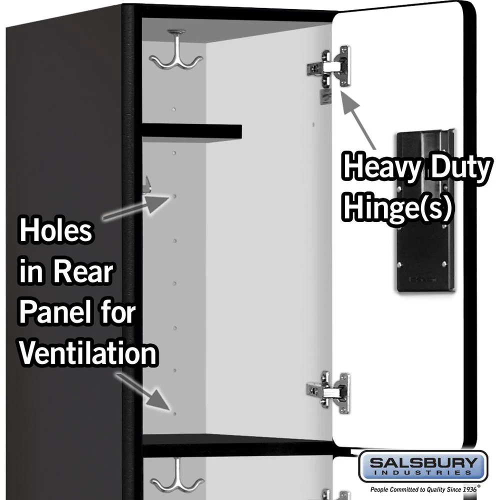 12" Wide Triple Tier Designer Wood Locker - 1 Wide - 6 Feet High - 18" Deep by Salsbury - Image 4