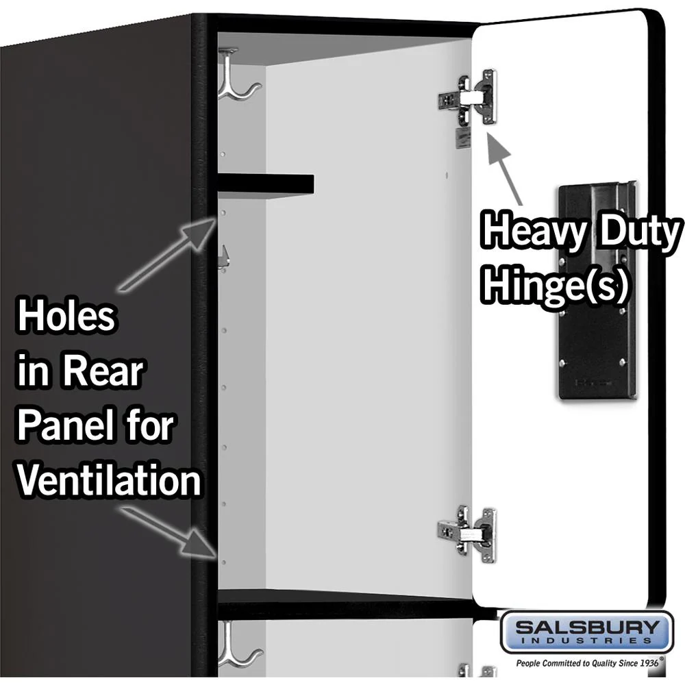 12" Wide Triple Tier Designer Wood Locker - 1 Wide - 6 Feet High - 21" Deep by Salsbury - Image 4
