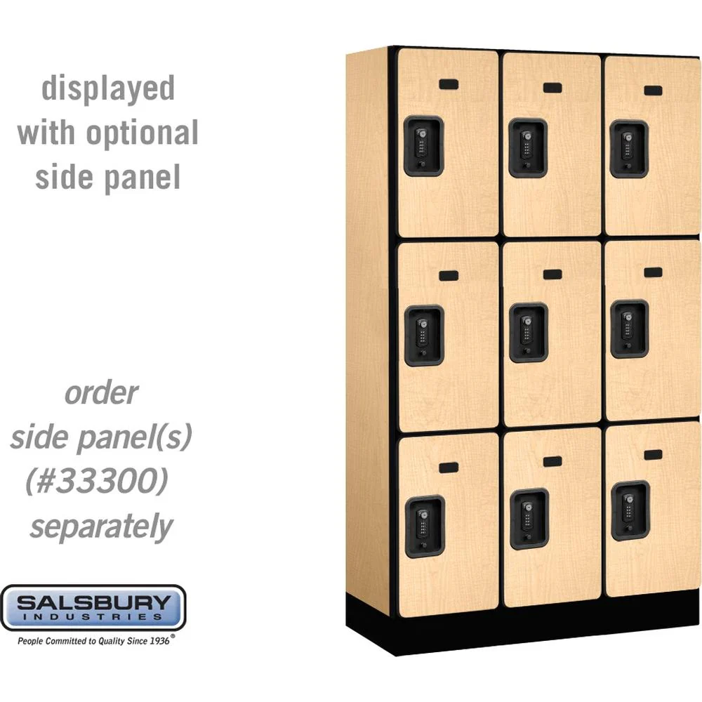 12" Wide Triple Tier Designer Wood Locker - 3 Wide - 5 Feet High - 15" Deep by Salsbury - Image 34