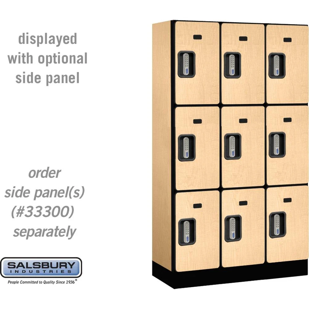 12" Wide Triple Tier Designer Wood Locker - 3 Wide - 5 Feet High - 15" Deep by Salsbury - Image 35