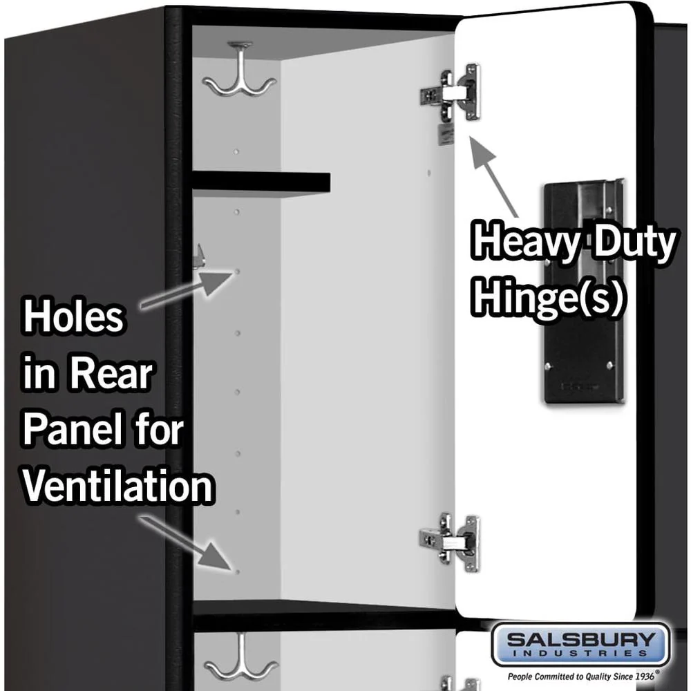 12" Wide Triple Tier Designer Wood Locker - 3 Wide - 5 Feet High - 15" Deep by Salsbury - Image 4