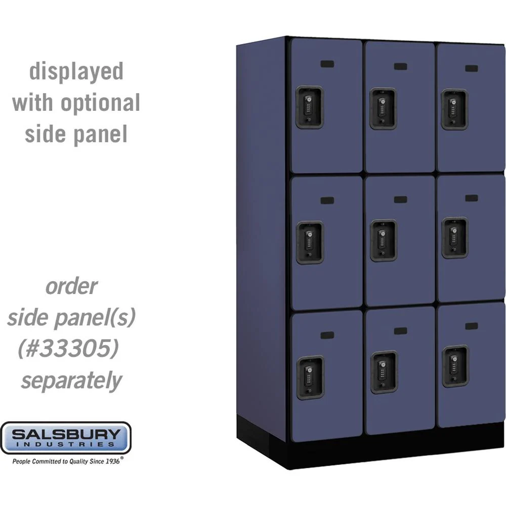 12" Wide Triple Tier Designer Wood Locker - 3 Wide - 5 Feet High - 21" Deep by Salsbury - Image 14