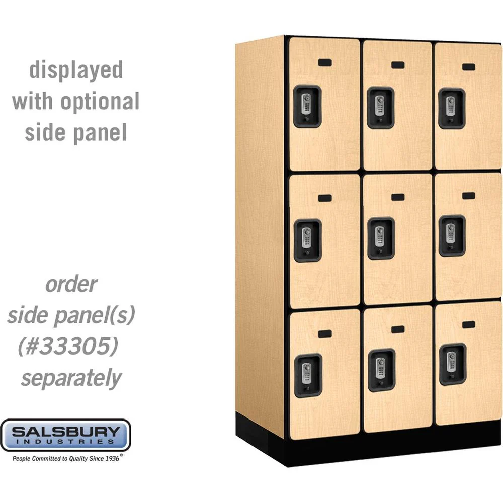 12" Wide Triple Tier Designer Wood Locker - 3 Wide - 5 Feet High - 21" Deep by Salsbury - Image 36