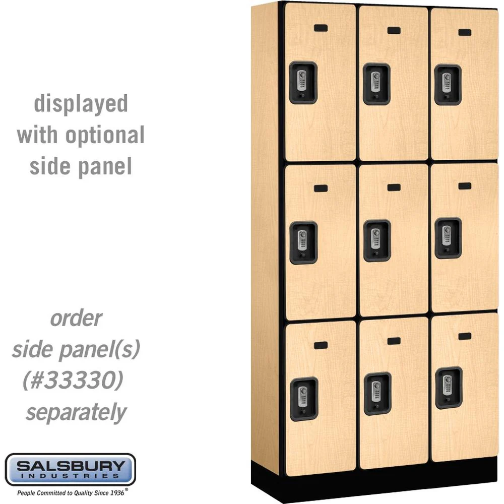 12" Wide Triple Tier Designer Wood Locker - 3 Wide - 6 Feet High - 15" Deep by Salsbury - Image 36