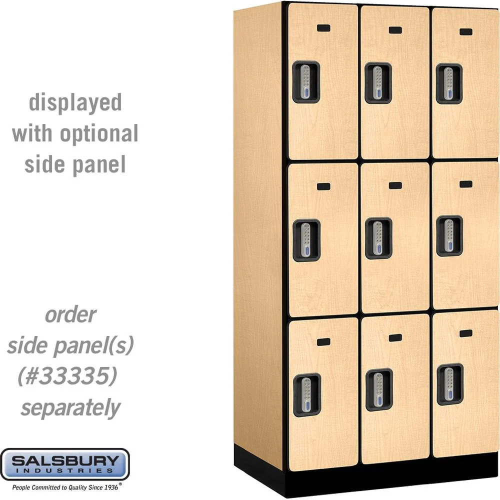 12" Wide Triple Tier Designer Wood Locker - 3 Wide - 6 Feet High - 21" Deep by Salsbury - Image 35
