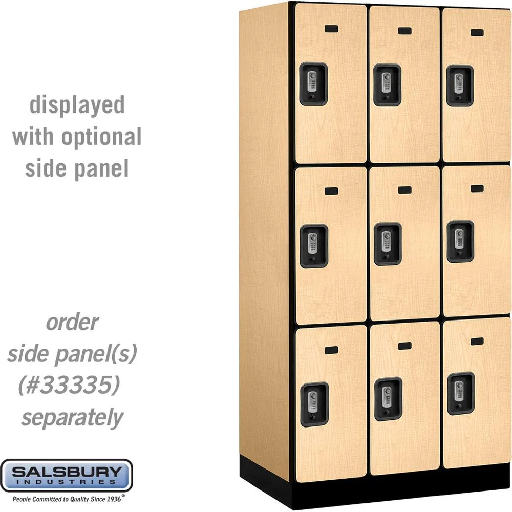 12" Wide Triple Tier Designer Wood Locker - 3 Wide - 6 Feet High - 21" Deep by Salsbury - Image 36