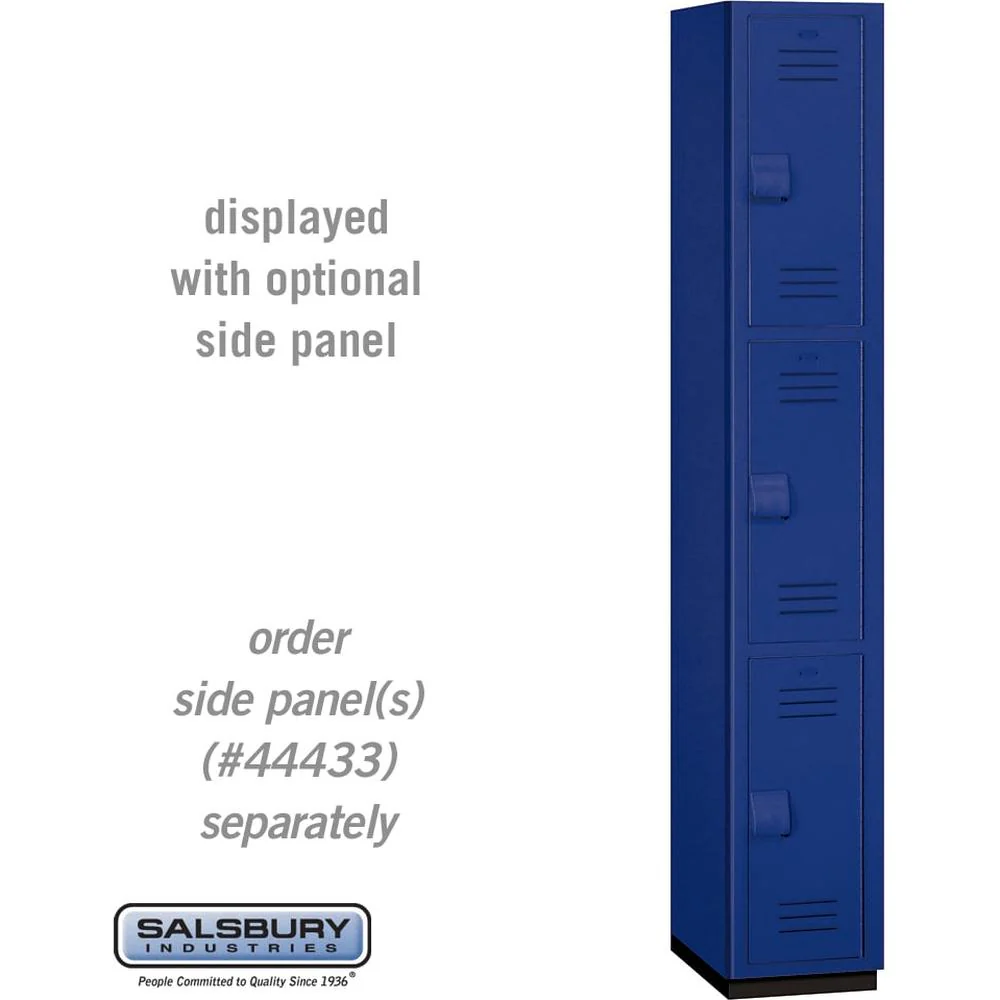 12" Wide Triple Tier Heavy Duty Plastic Locker - 1 Wide - 6 Feet High - 18" Deep - Blue by Salsbury