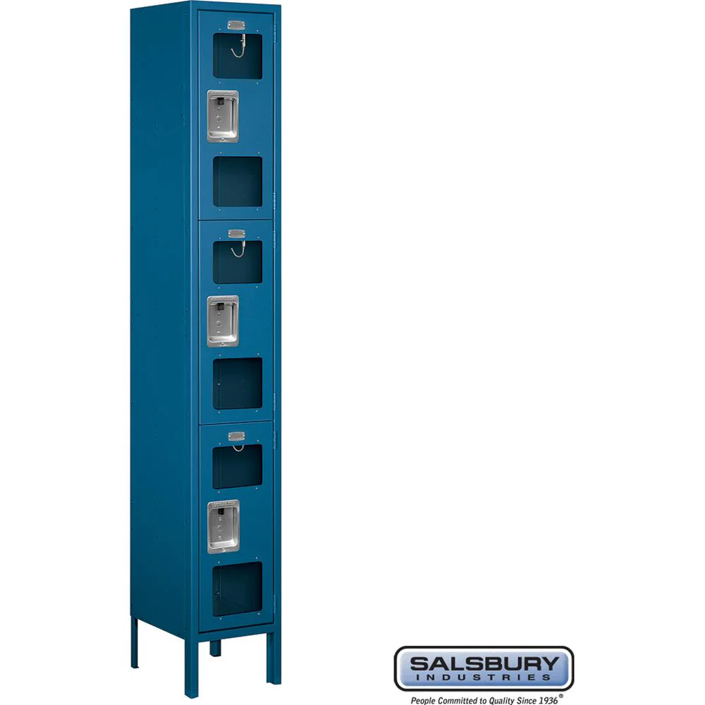 12" Wide Triple Tier See-Through Metal Locker - 1 Wide - 6 Feet High - 12" Deep by Salsbury - Image 6