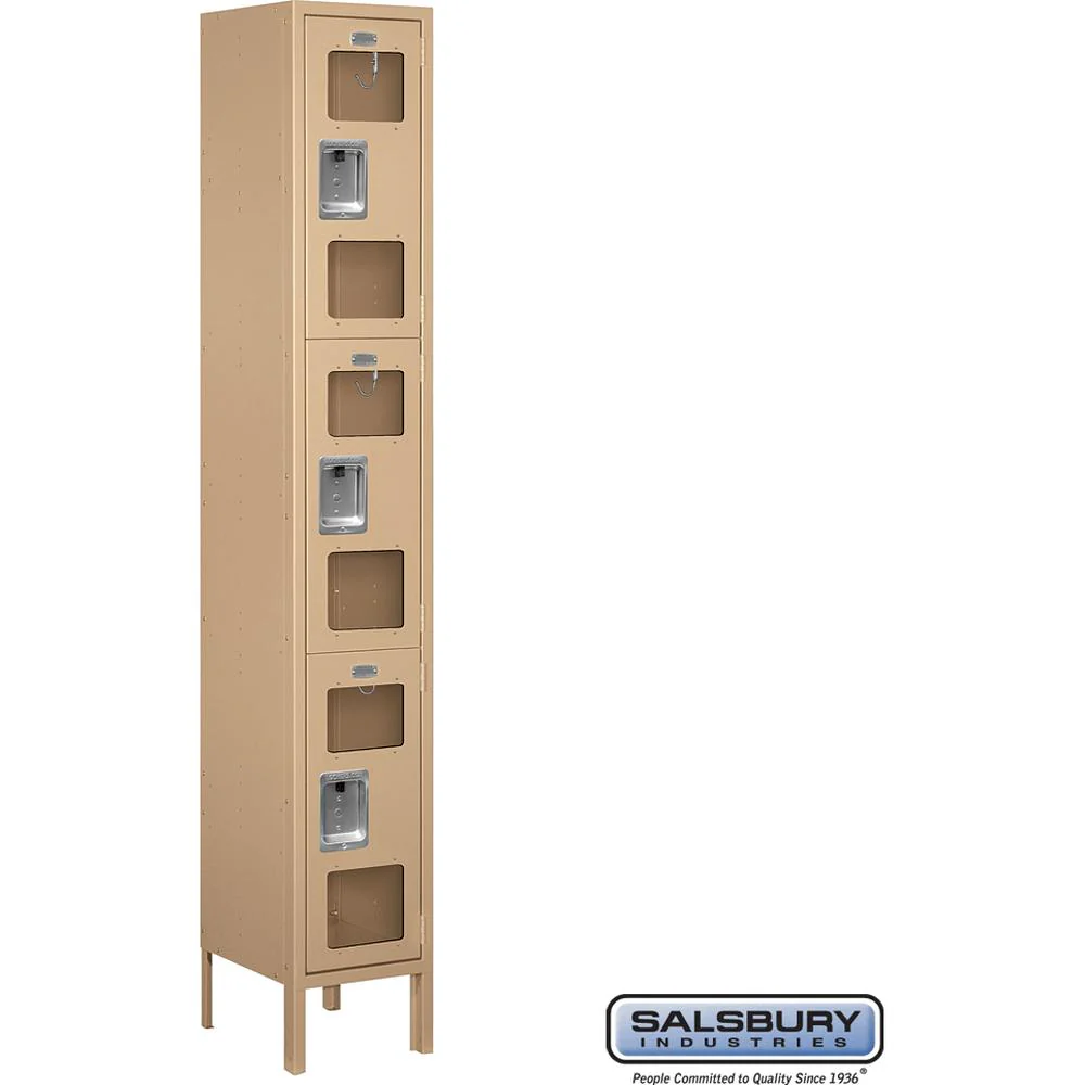 12" Wide Triple Tier See-Through Metal Locker - 1 Wide - 6 Feet High - 12" Deep by Salsbury - Image 9