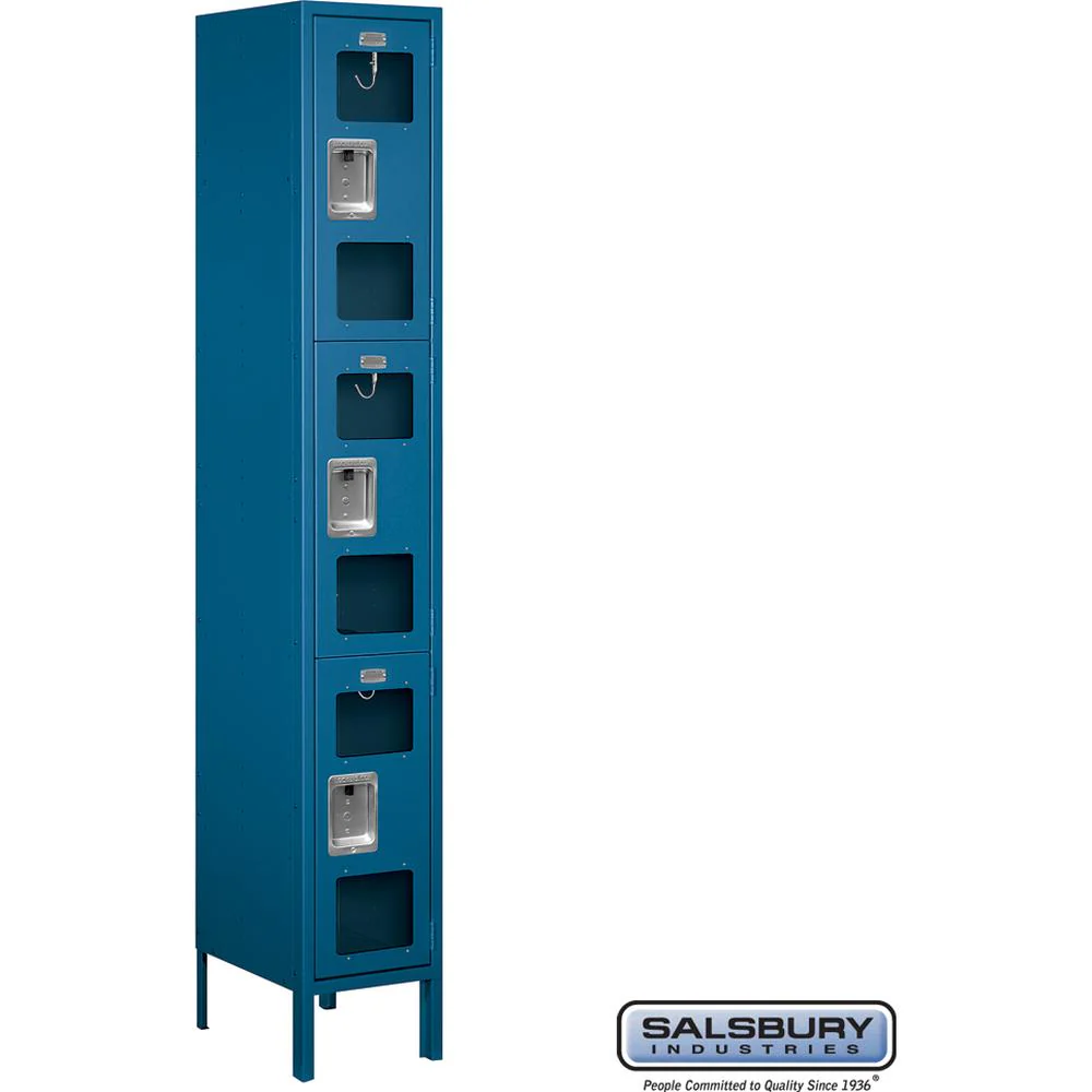 12" Wide Triple Tier See-Through Metal Locker - 1 Wide - 6 Feet High - 15" Deep by Salsbury - Image 6