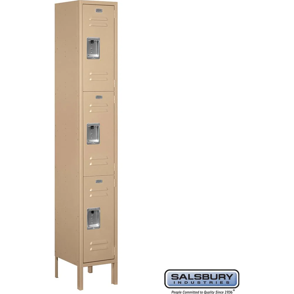 12" Wide Triple Tier Standard Metal Locker - 1 Wide - 6 Feet High - 12" Deep by Salsbury - Image 8