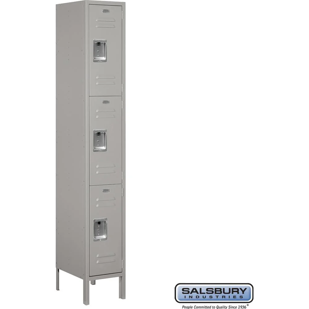 12" Wide Triple Tier Standard Metal Locker - 1 Wide - 6 Feet High - 15" Deep by Salsbury - Image 6