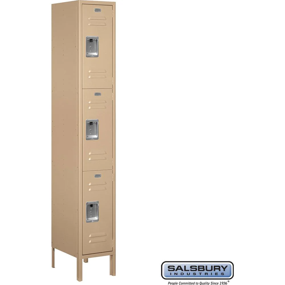 12" Wide Triple Tier Standard Metal Locker - 1 Wide - 6 Feet High - 15" Deep by Salsbury - Image 8