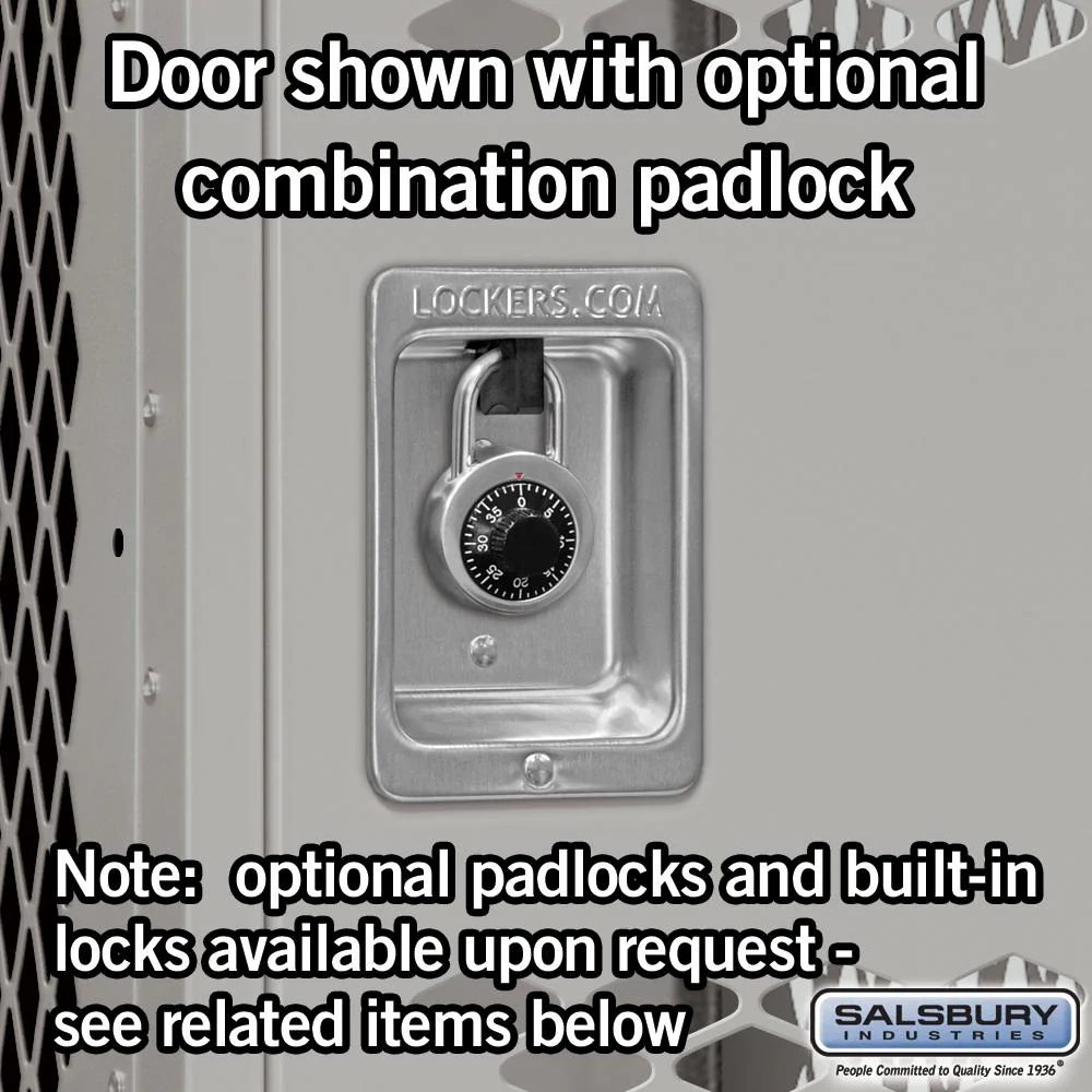 12" Wide Triple Tier Vented Metal Locker - 1 Wide - 5 Feet High - 12" Deep by Salsbury - Image 3