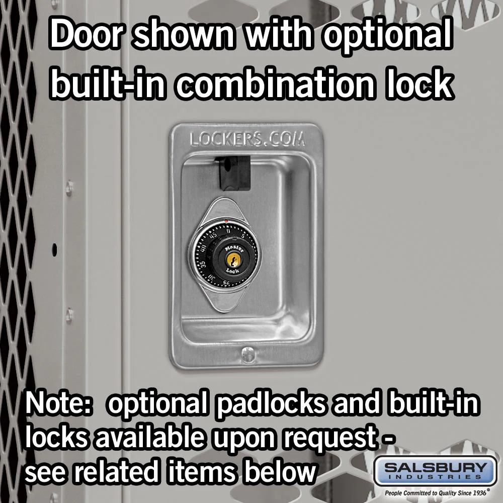 12" Wide Triple Tier Vented Metal Locker - 1 Wide - 5 Feet High - 12" Deep by Salsbury - Image 4