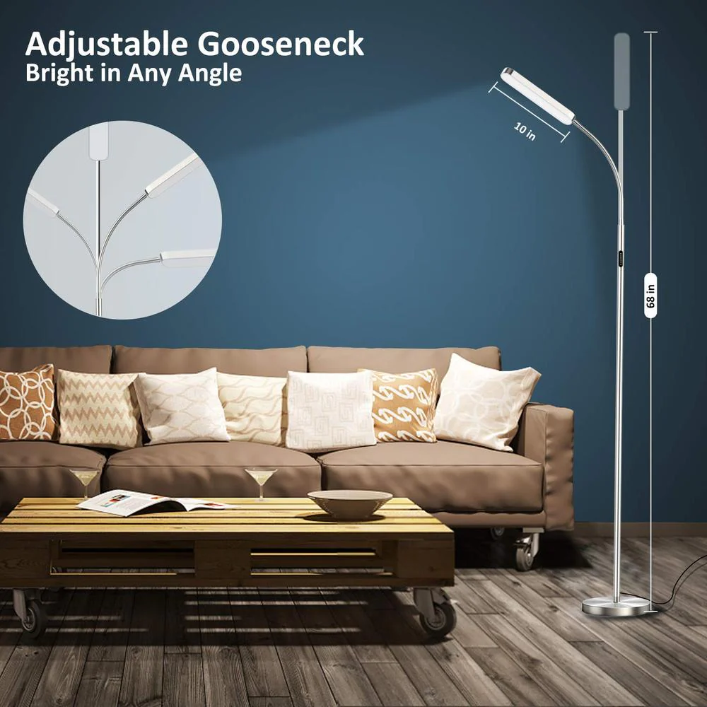 1,200 Lumen LED Floor Lamp for Spas and Salons - Ideal for Injectables, Skincare, Lashes, Facials, Tattoos - Brushed Nickel - Image 4