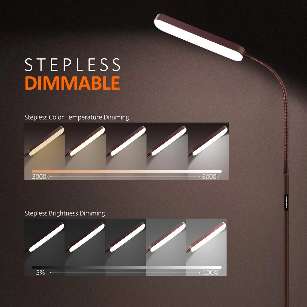 1,200 Lumen LED Floor Lamp for Spas and Salons - Ideal for Injectables, Skincare, Lashes, Facials, Tattoos - Matte Bronze - Image 2