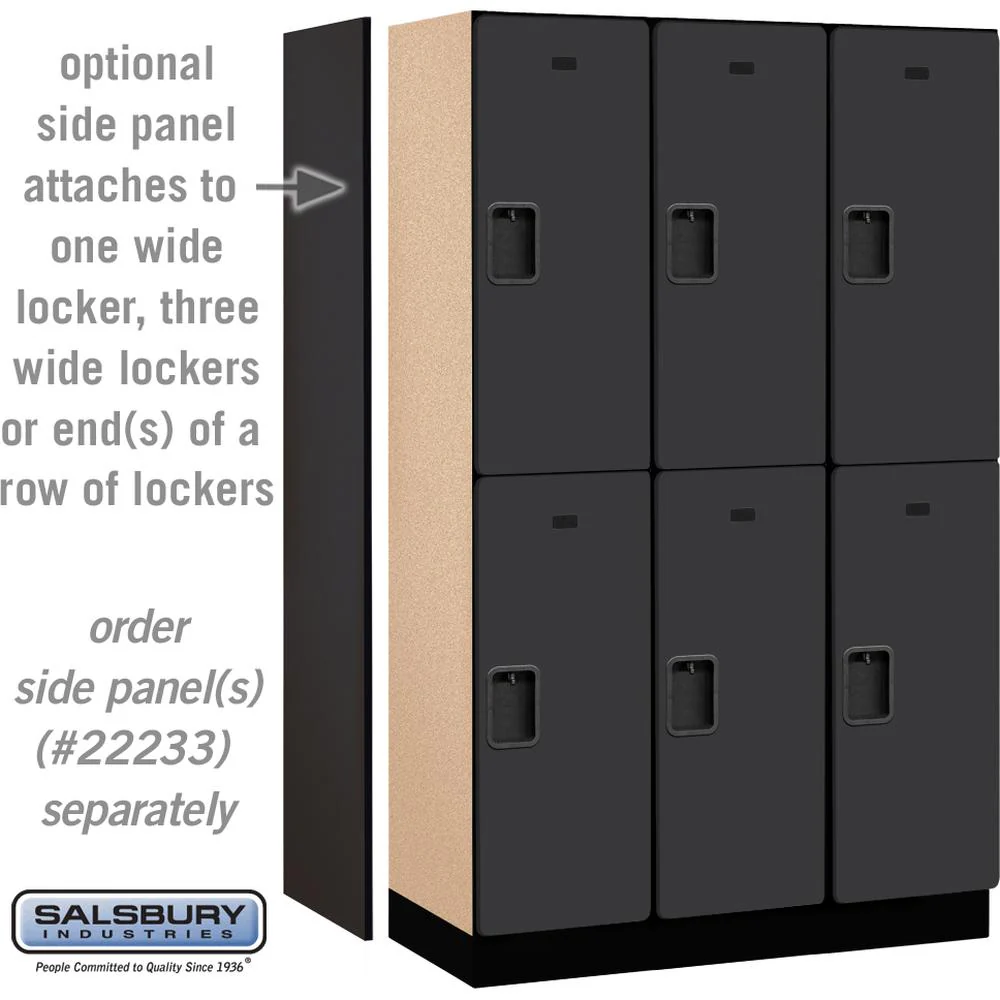 15" Wide Double Tier Designer Wood Locker - 3 Wide - 6 Feet High - 18" Deep by Salsbury - Image 2