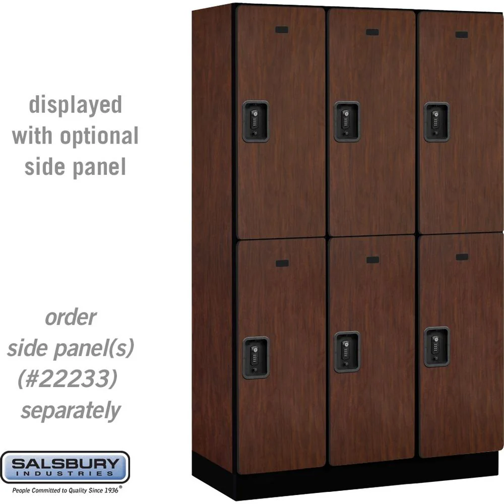 15" Wide Double Tier Designer Wood Locker - 3 Wide - 6 Feet High - 18" Deep by Salsbury - Image 29