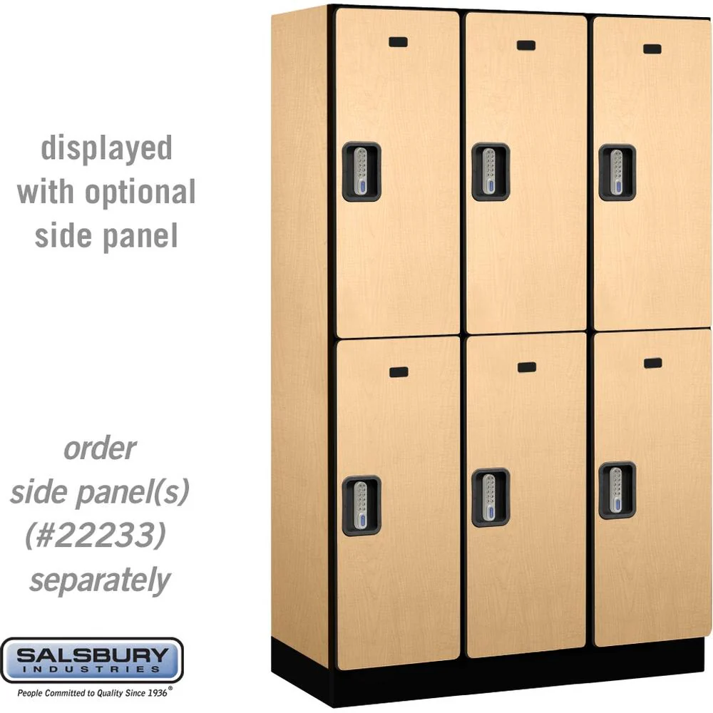 15" Wide Double Tier Designer Wood Locker - 3 Wide - 6 Feet High - 18" Deep by Salsbury - Image 35