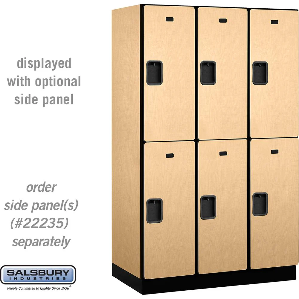 15" Wide Double Tier Designer Wood Locker - 3 Wide - 6 Feet High - 21" Deep by Salsbury - Image 32