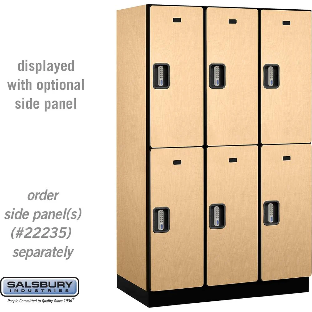15" Wide Double Tier Designer Wood Locker - 3 Wide - 6 Feet High - 21" Deep by Salsbury - Image 35