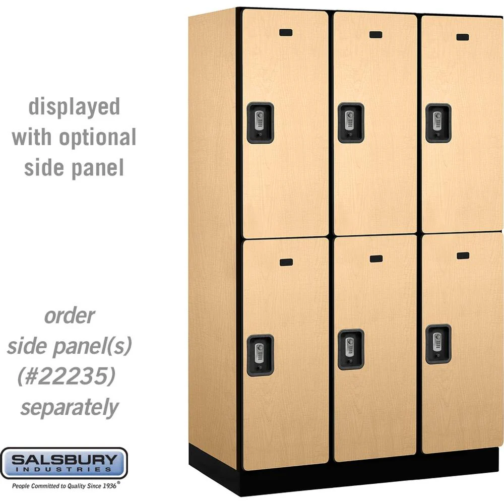 15" Wide Double Tier Designer Wood Locker - 3 Wide - 6 Feet High - 21" Deep by Salsbury - Image 36