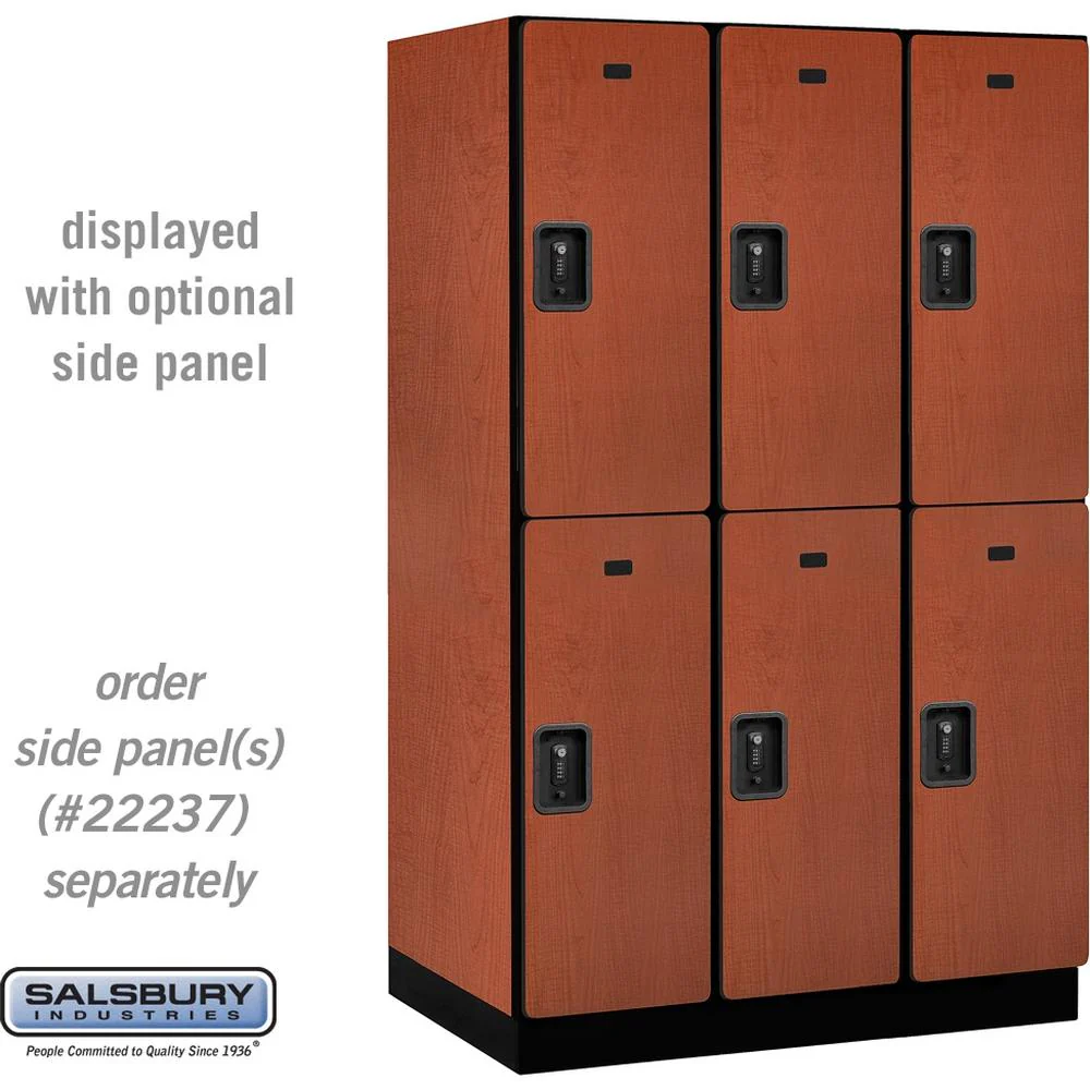 15" Wide Double Tier Designer Wood Locker - 3 Wide - 6 Feet High - 24" Deep by Salsbury - Image 19