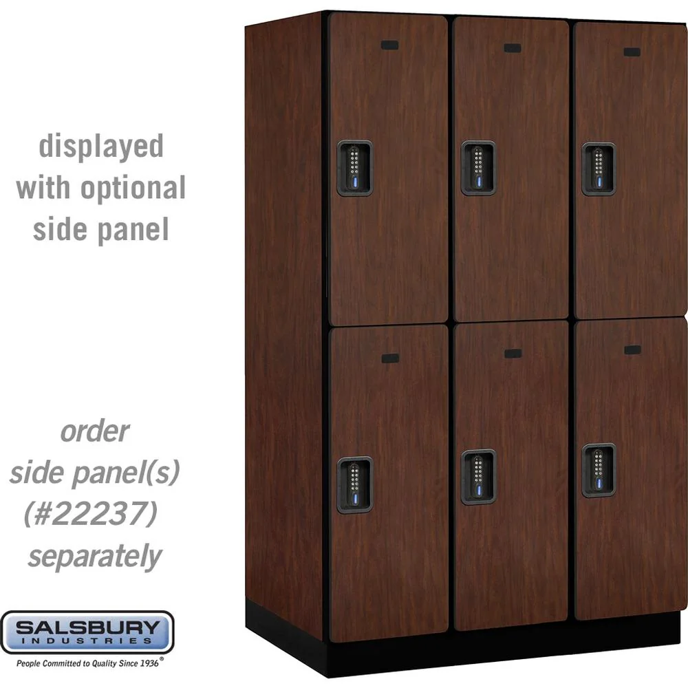 15" Wide Double Tier Designer Wood Locker - 3 Wide - 6 Feet High - 24" Deep by Salsbury - Image 28