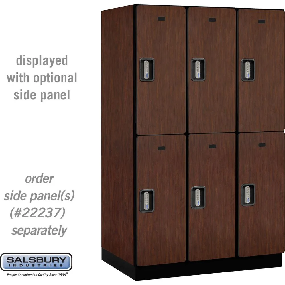 15" Wide Double Tier Designer Wood Locker - 3 Wide - 6 Feet High - 24" Deep by Salsbury - Image 30