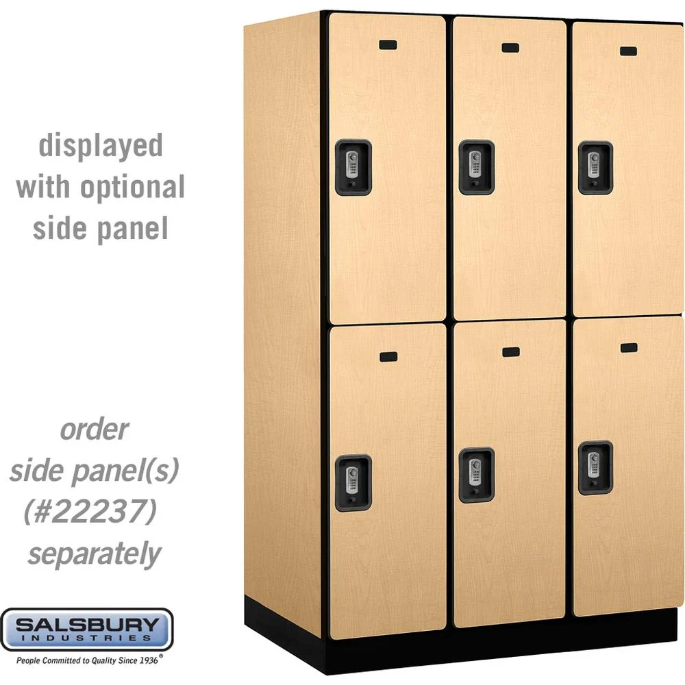 15" Wide Double Tier Designer Wood Locker - 3 Wide - 6 Feet High - 24" Deep by Salsbury - Image 36
