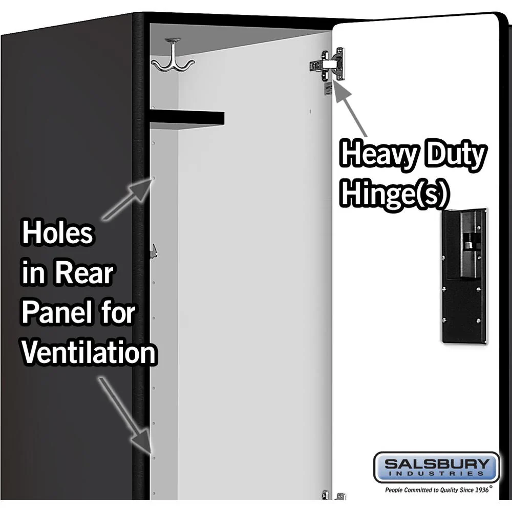 15" Wide Double Tier Designer Wood Locker - 3 Wide - 6 Feet High - 24" Deep by Salsbury - Image 4