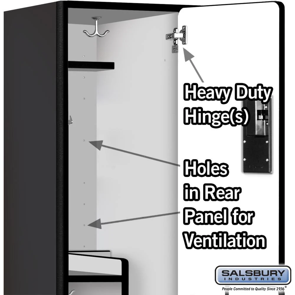 15" Wide Double Tier 'S' Style Designer Wood Locker - 1 Wide - 6 Feet High - 18" Deep by Salsbury - Image 4
