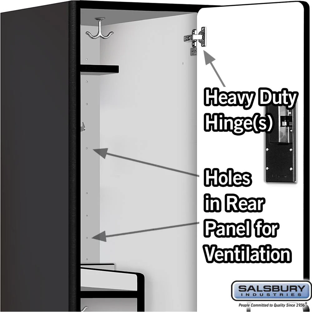 15" Wide Double Tier 'S' Style Designer Wood Locker - 1 Wide - 6 Feet High - 21" Deep by Salsbury - Image 4