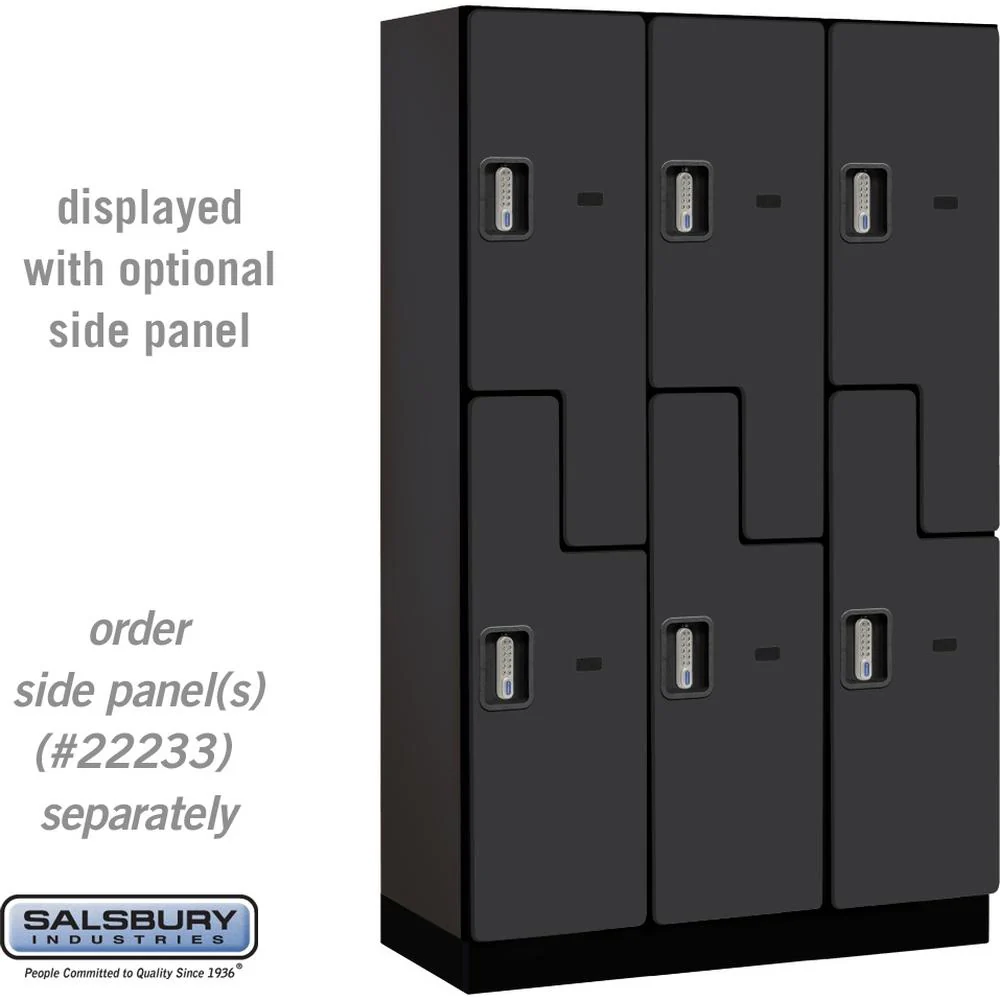 15" Wide Double Tier 'S' Style Designer Wood Locker - 3 Wide - 6 Feet High - 18" Deep by Salsbury - Image 10