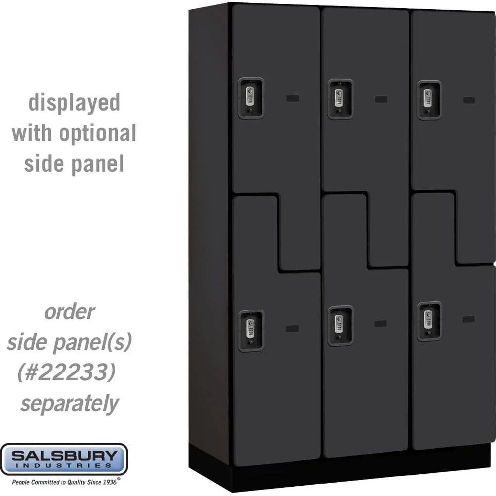 15" Wide Double Tier 'S' Style Designer Wood Locker - 3 Wide - 6 Feet High - 18" Deep by Salsbury - Image 11