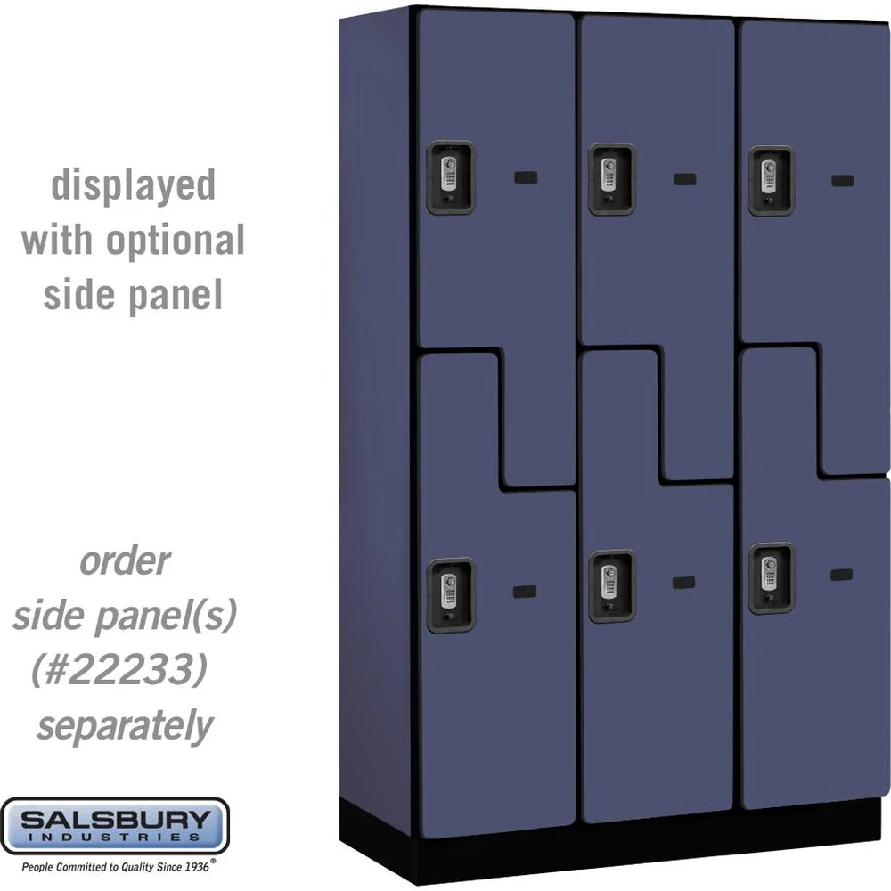 15" Wide Double Tier 'S' Style Designer Wood Locker - 3 Wide - 6 Feet High - 18" Deep by Salsbury - Image 16
