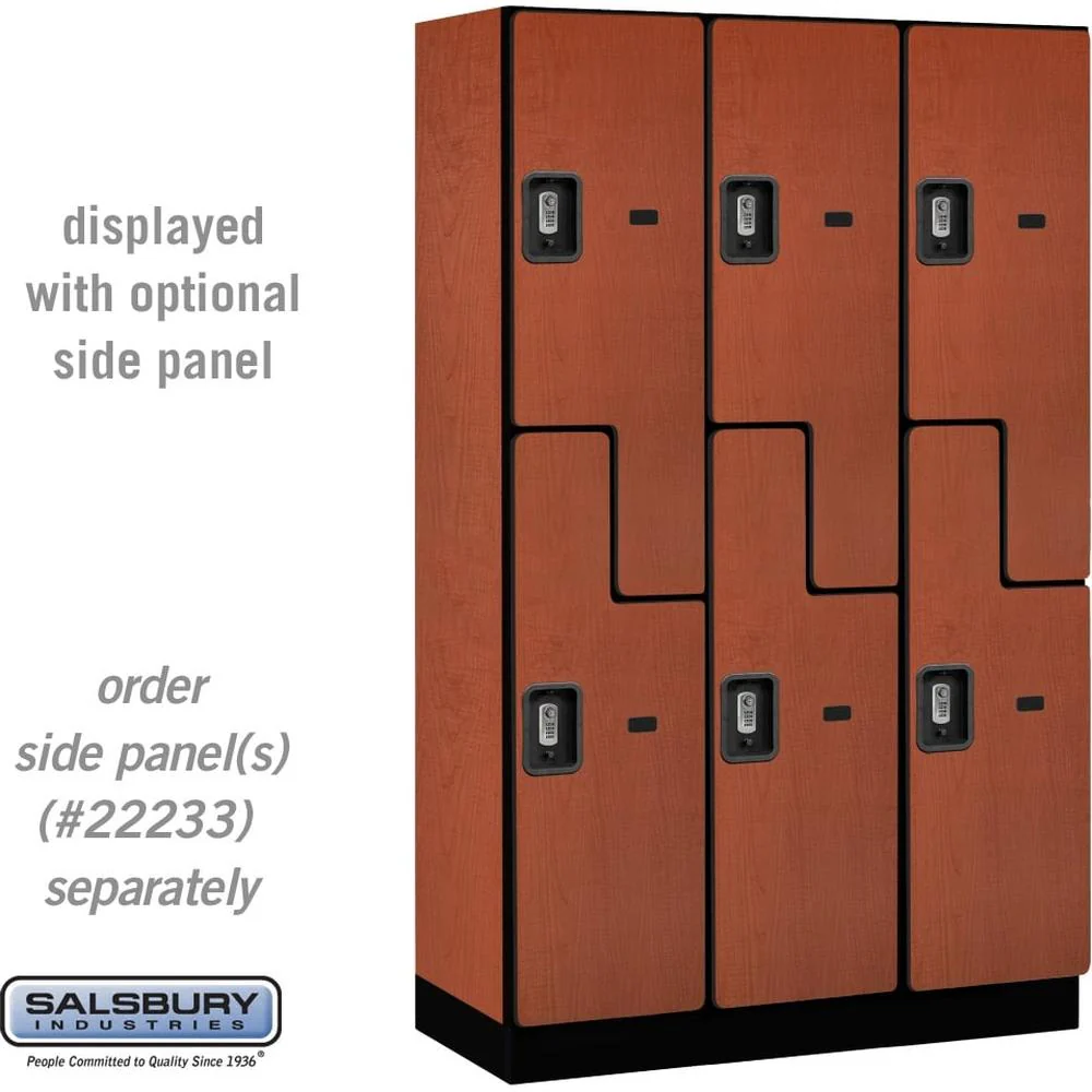 15" Wide Double Tier 'S' Style Designer Wood Locker - 3 Wide - 6 Feet High - 18" Deep by Salsbury - Image 21