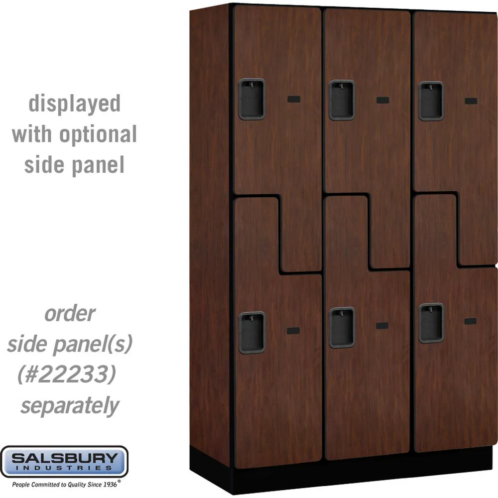 15" Wide Double Tier 'S' Style Designer Wood Locker - 3 Wide - 6 Feet High - 18" Deep by Salsbury - Image 27
