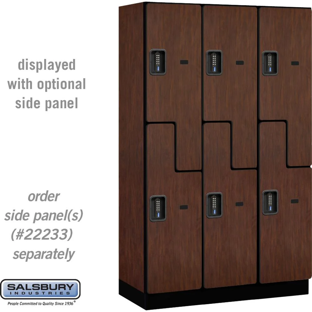 15" Wide Double Tier 'S' Style Designer Wood Locker - 3 Wide - 6 Feet High - 18" Deep by Salsbury - Image 28