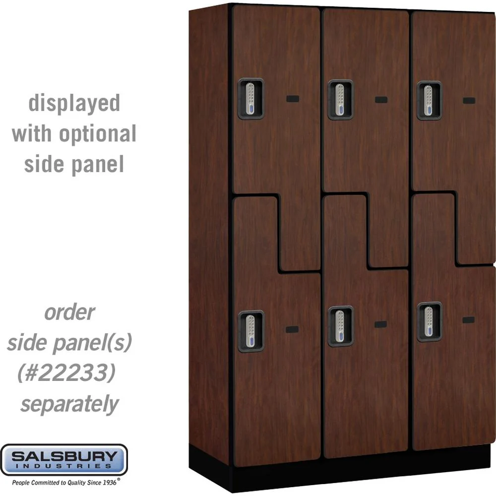 15" Wide Double Tier 'S' Style Designer Wood Locker - 3 Wide - 6 Feet High - 18" Deep by Salsbury - Image 30